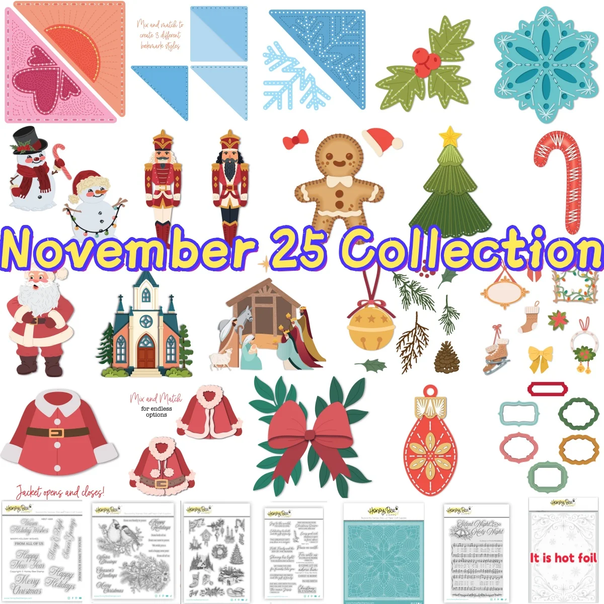 

2025 Christmas Santa Nutcracker Cathedral Metal Cutting Dies Clear Stamp Stencil Hot Foil For DIY Making Gift Card Craft Paper