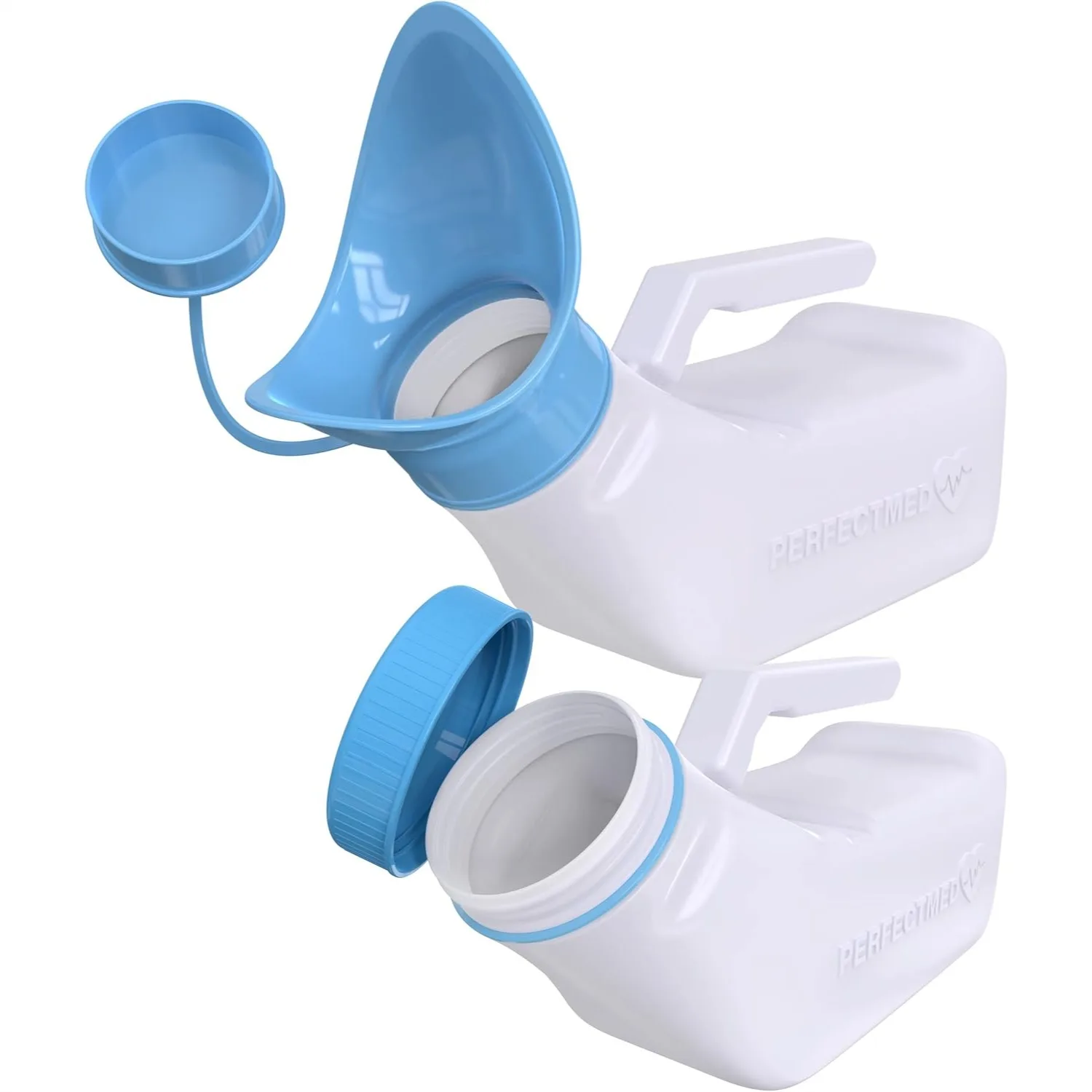 

Female Urinal Spill Proof 32 oz 2 Pack - Pee Funnel for Women & Men - Unisex Bed Pan - Portable Urinals for Car Travel Road Trip