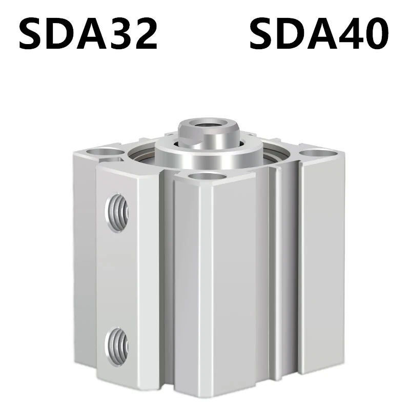 

SDA SDA32 SDA40 AirTAC type Bore 32 40 Air Cylinder Pneumatic Compact 5 10 15 20 25 30 35 40 45 50 55 60 75 80 90 100mm Stroke