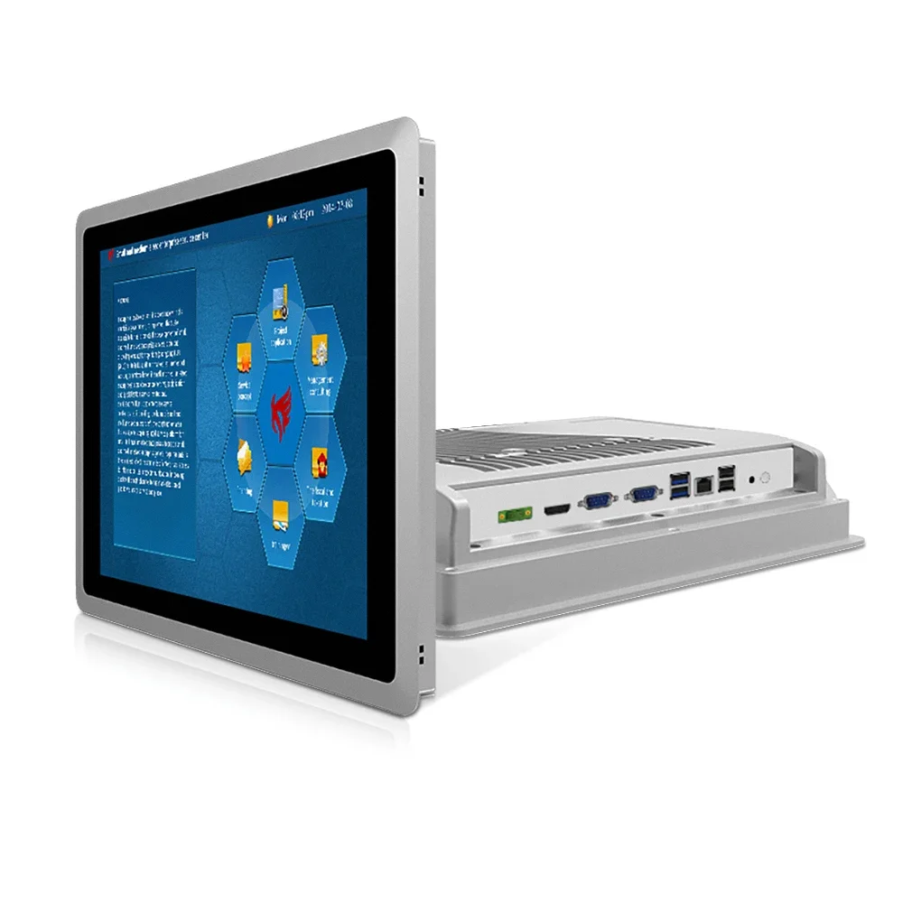 10.4 12.1 15 17 19 inch capacitive touch screen x86 / Linux / Android fanless embedded industrial panel pc