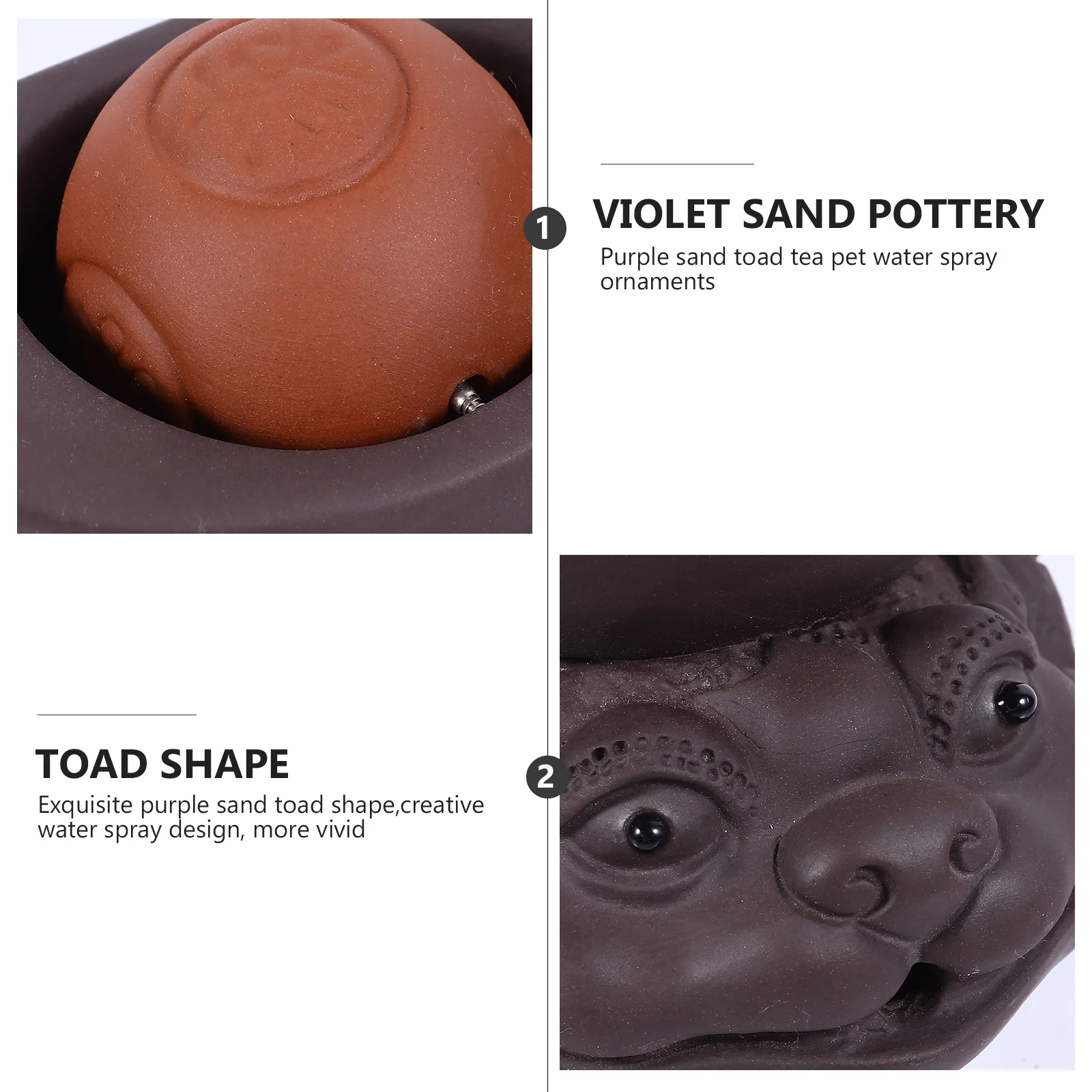 

1Pcs Violet Sand Chinese Zisha Tea Pet Water Spraying Tea Tray Pet Purple Clay Pottery Ornament Prosperity Lucky Home Decoration