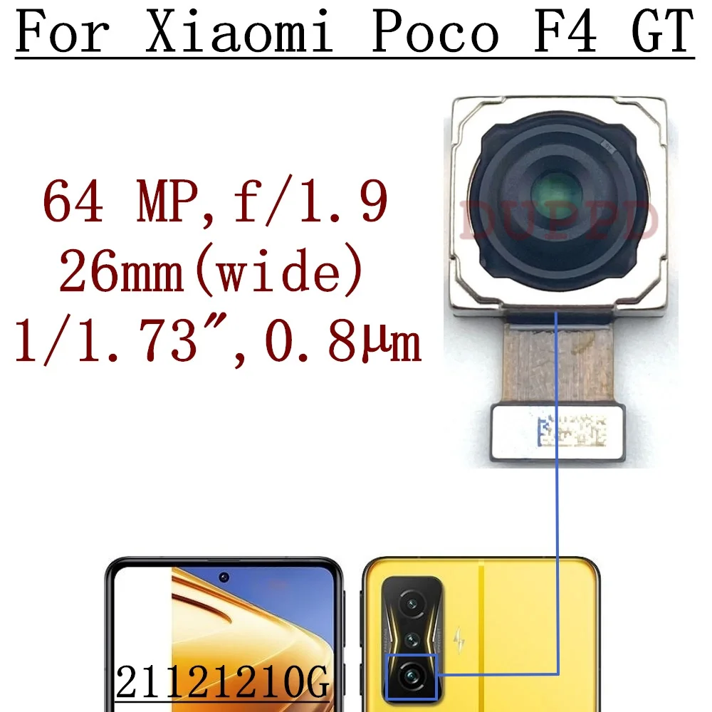 Rear Camera For Xiaomi Poco F2 Pro F3 F4 GT F3GT F4GT F5 Pro Back Facing Main Backside Camera Module Flex Repair Spare Parts