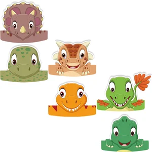 Dinosauriergeburtstag Dekoration Kinder Kinder Geburtstag Hüte Dinosaurier Kopfbedeckung Hats Prop Pros Halloween Party Kostüme 6 Hauptverkauf Chapeu Dinosaurierparty - №6