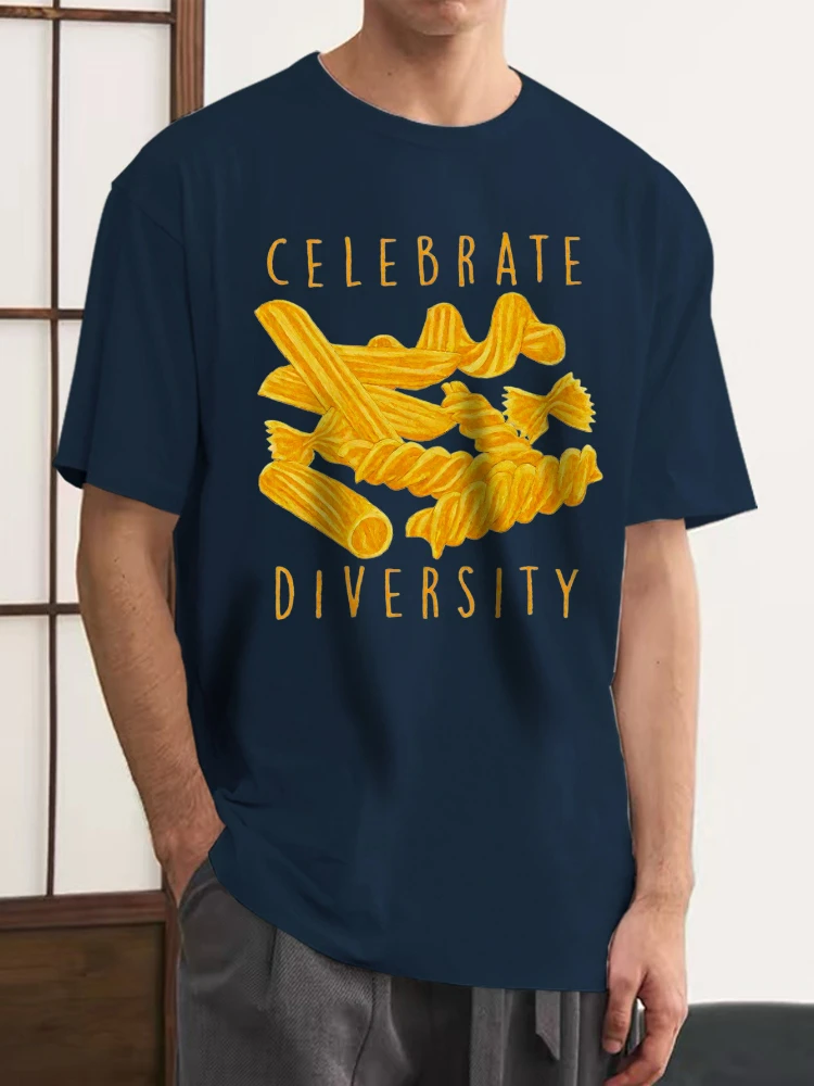 

Spaghetti pattern-celebrating the diversity of spaghetti design-cotton breathable casual and interesting gourmet men's T-shirt.