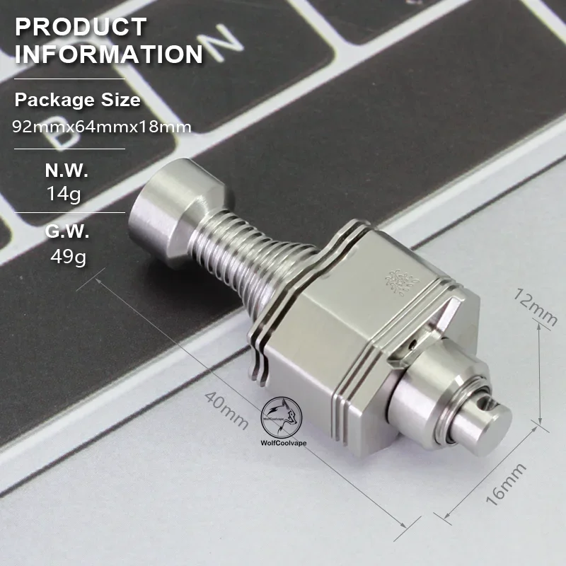 Wolfcoolvape 415BB Tsubame RBA Bridge Tank 316SS MTL Style per Boro Billet Box Mod con perni pneumatici 0,8x2 1,0x2 0,8x3 1,0 mm