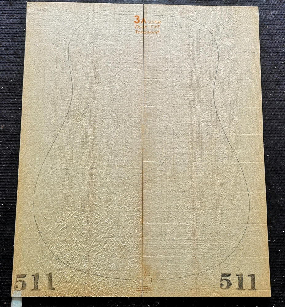 1SET 3A grade imported Adi spruce guitar wool veneer guitar panel wool board production wood Shandong Hongyin