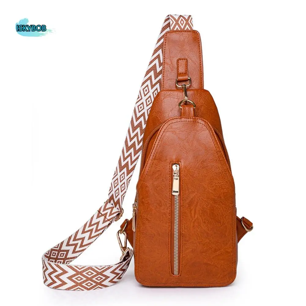 

Модная женская поясная сумка из искусственной кожи, простая женская нагрудная сумка в западном стиле в стиле ретро, повседневная спортивная сумка на плечо в богемном стиле для мужчин/женщин