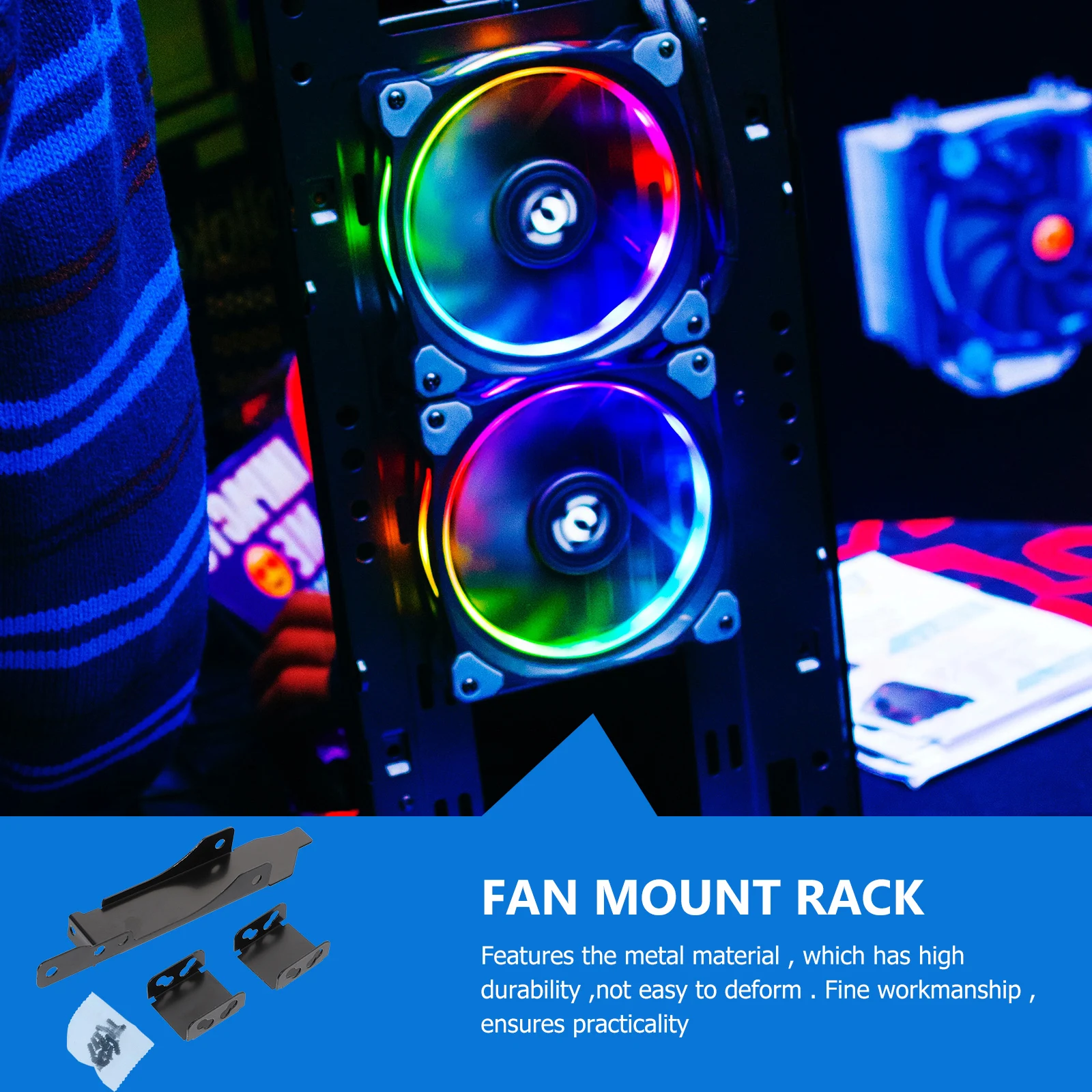 

Holder Mount Video Effective Fan Rack Fan Bracket PCI Slot Cover Computer Cooling Practical Radiator Kit for 8-9cm (Black)