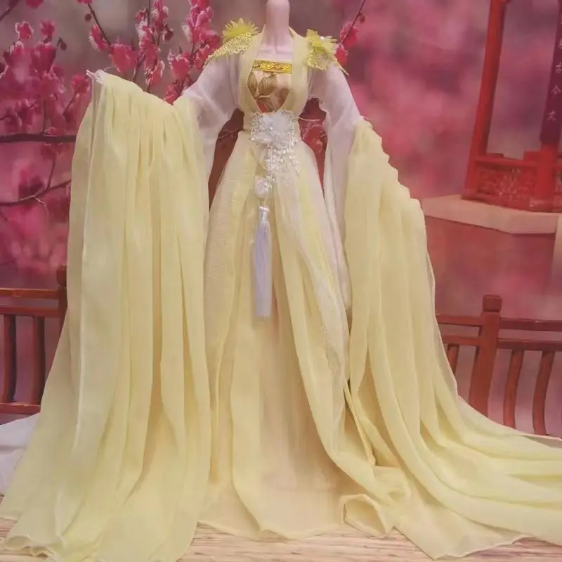 60cm Doll's Clothes for 1/3 Bjd Doll Chinese Ancient Princess Dress Girl Toys Dress Up Gift Play House Doll Accessories, No Doll