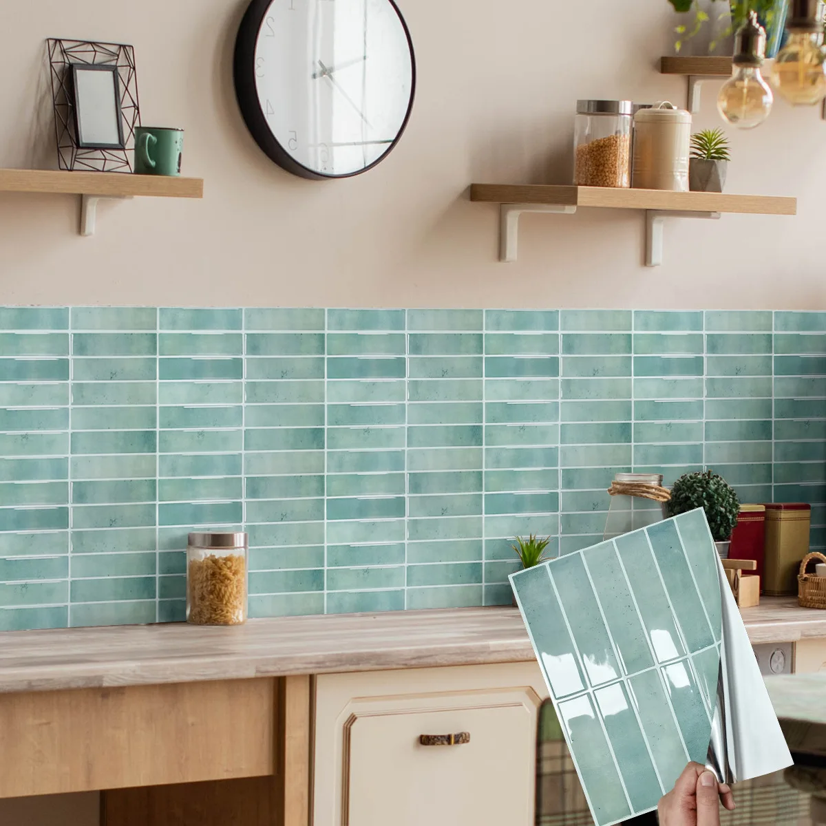 

Self-Adhesive Wall Tiles Stickers Heat Resistant Peel And Stick Kitchen Backsplash Waterproof Wall Tile Sticker