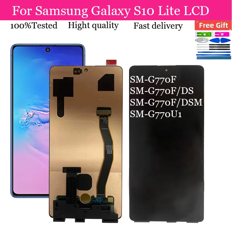 

Super AMOLED For Samsung S10 Lite G770F G770F/DS G770F/DSM G770U1 LCD Display Touch Screen For Samsung S10 lite LCD Display