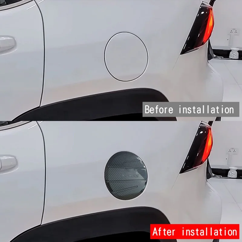 For Toyota Yaris Cross 2023 2024 ABS Balck Carbonfiber Car Fuel Filler Tank Cover Oil Fuel Tank Cap Cover Decoration Stickers
