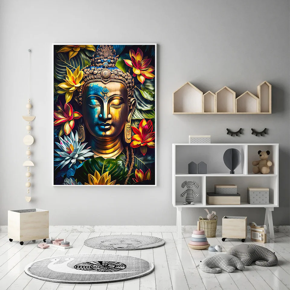 Momoart Diamond Painting Buddha New arrival Mosaic Religion Picture Rhinestones Portrait Embroidery Lotus DIY Home Decor