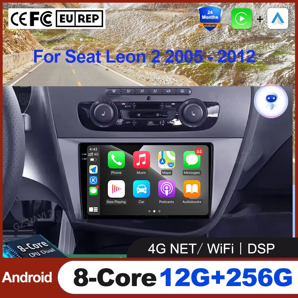 

Для Seat Leon 2 2005-2012 Android 16 авто радио беспроводной Carplay автомобильный мультимедийный GPS плеер Vadio аксессуар 4G LTE Wi-Fi SWC BT