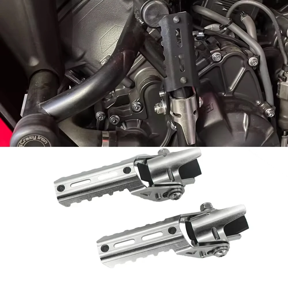 Motorcycle Highway Front Foot Pegs Folding Footrests Clamps 22-25mm Footpeg For Honda CRF1100L CRF1000L ADV CB500X CB400X CB500F