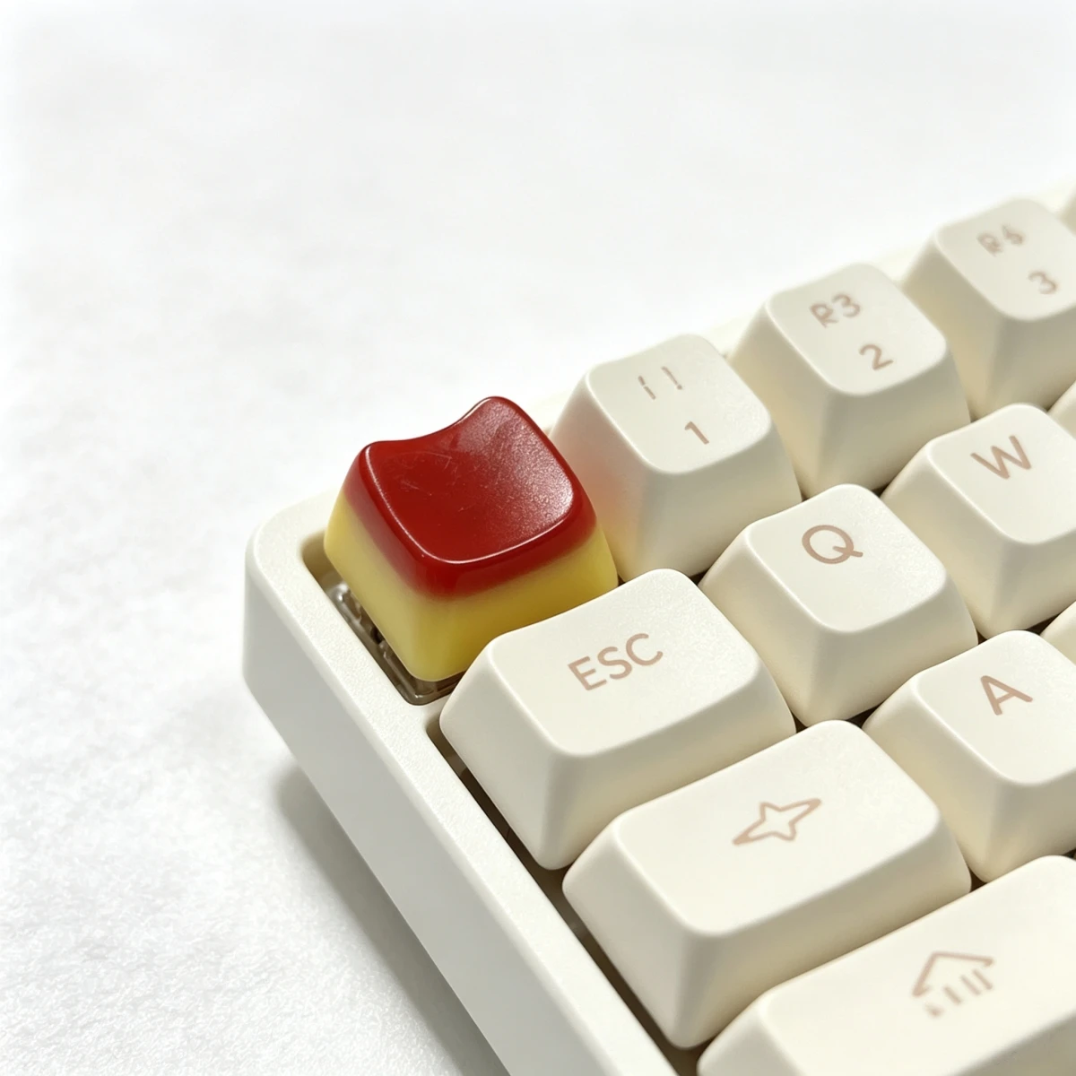 Cross Shaft Jelly Pudding Keycap Mechanical Keyboard Key Caps Transparent Design