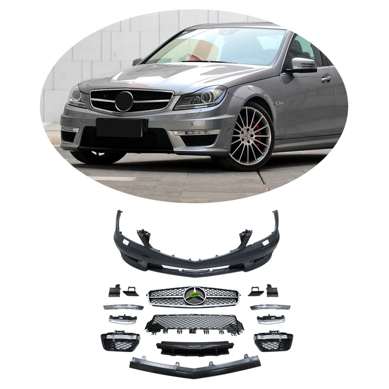 

Factory Price Body Kit for Mercedes Benz C- Class W204 C260 C200 C300 Modified C63 AMG Front bumper with grill 2012-2014