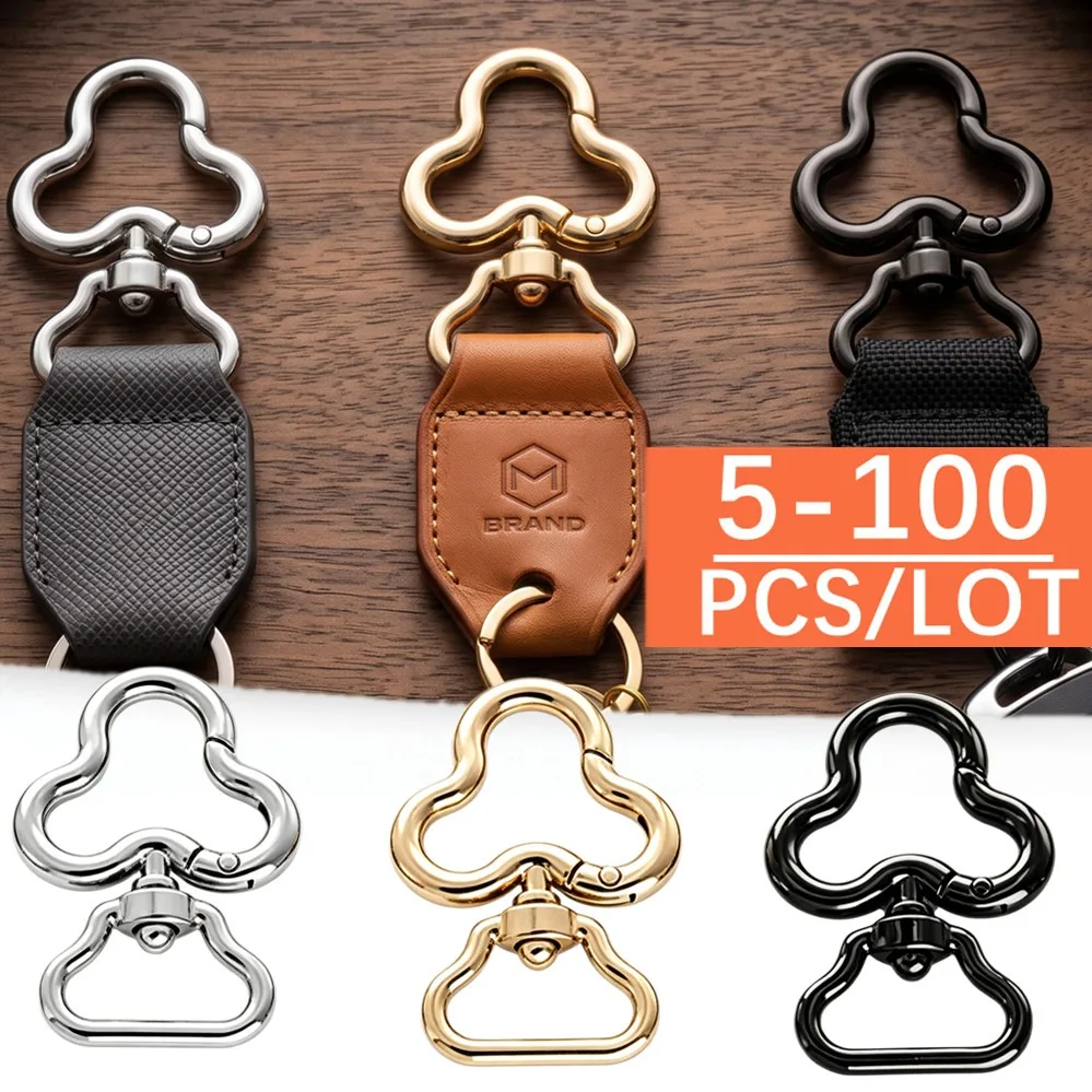 5/50/100 Pcs Flower Shape Rotation Zinc alloy Lobster Spring Clasps Openable Key Ring Love Hook Carabiner Connector DIY