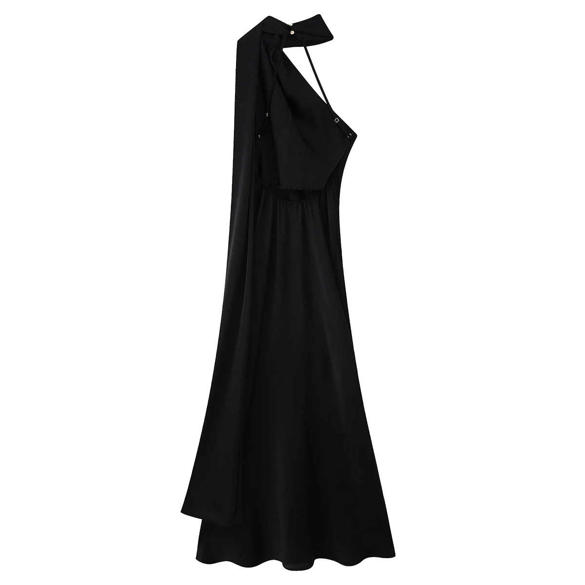 Ele Satin Long Dr Damen Faion Design Ne Hanging Sa Hohe Taille Sommer Casual Svel Polyesterfaser