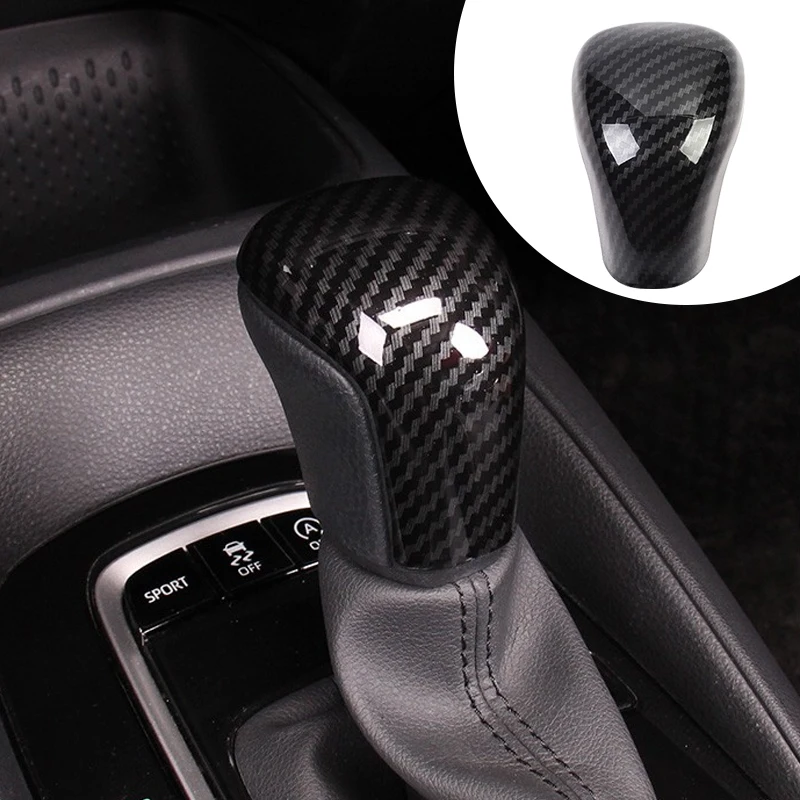 New Fit For Camry 70 2018 2019 2020 For Corolla 2019-22 2020 2021 2022 Carbon Fiber Car Interior Gear Shift Knob Head Cover Trim view 2