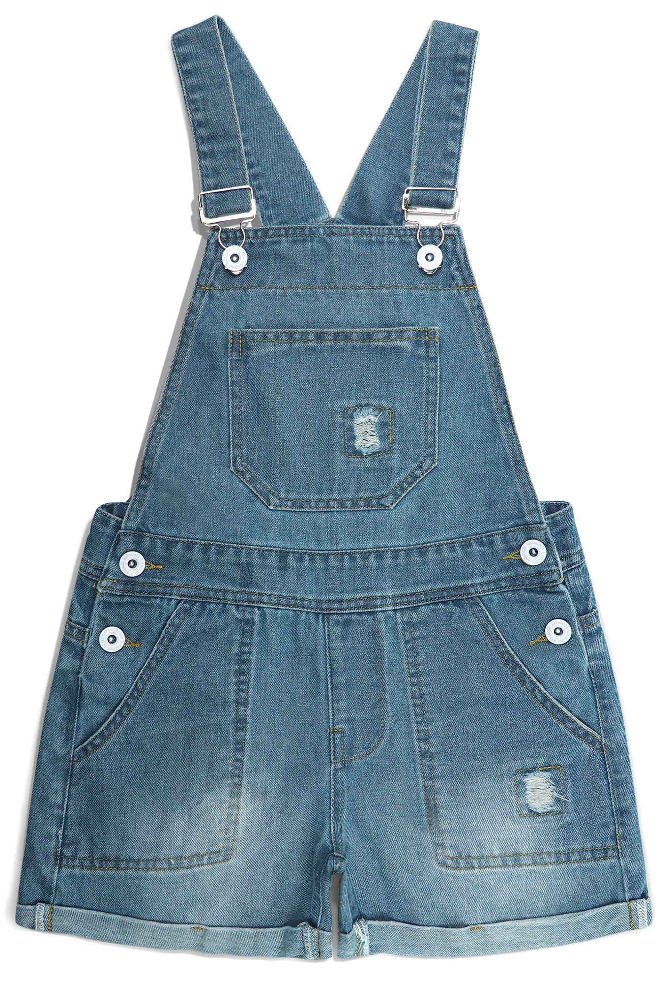 KIDSCOOL SPACE Boys Shorts,Little Big Boys Denim Ripped Summer Shortalls