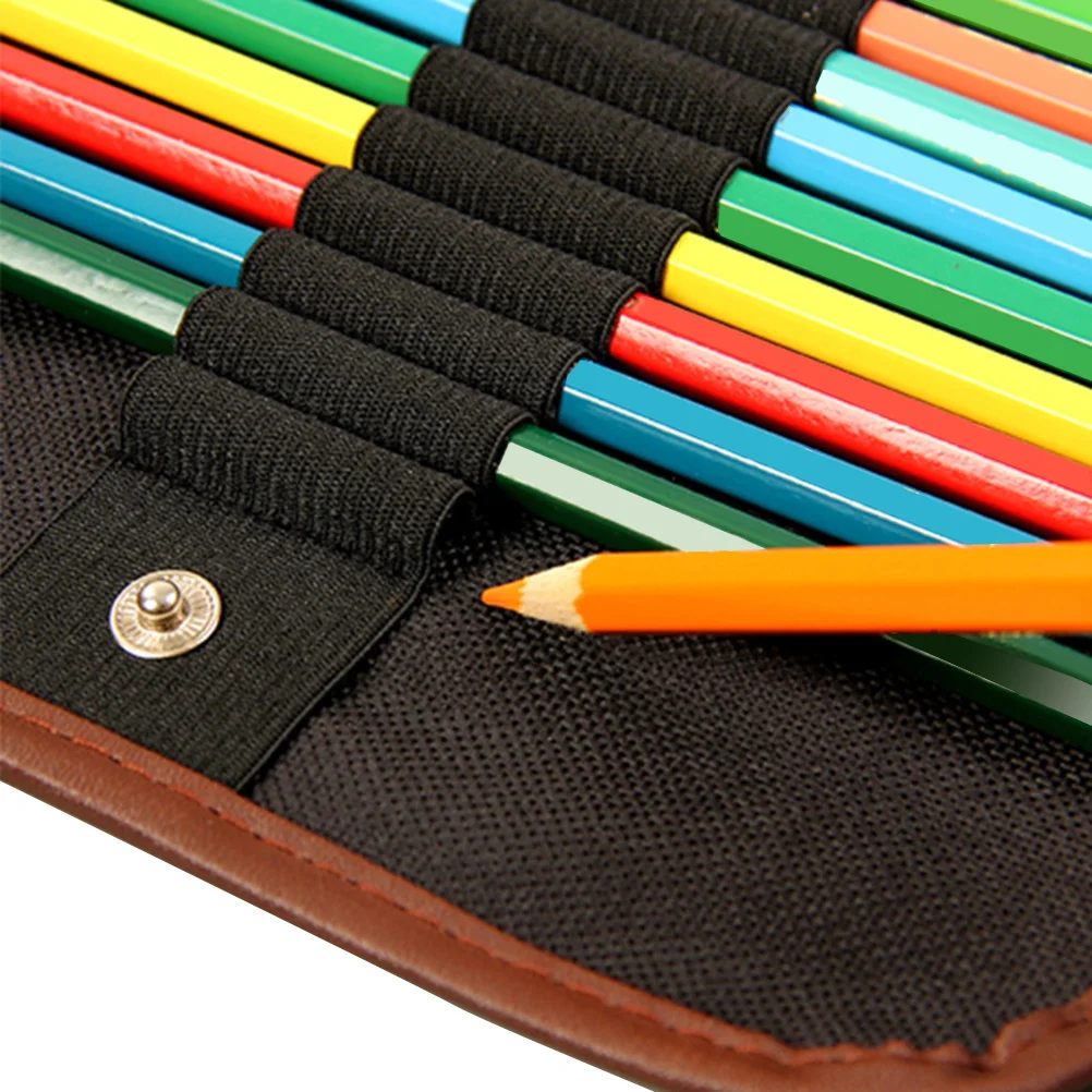 

Rollup Pencil Case Colored Pencils Wrap Canvas Organizer 48 Slots Portable Storage Pouch for Art Students Roll Up Pencil Pouch