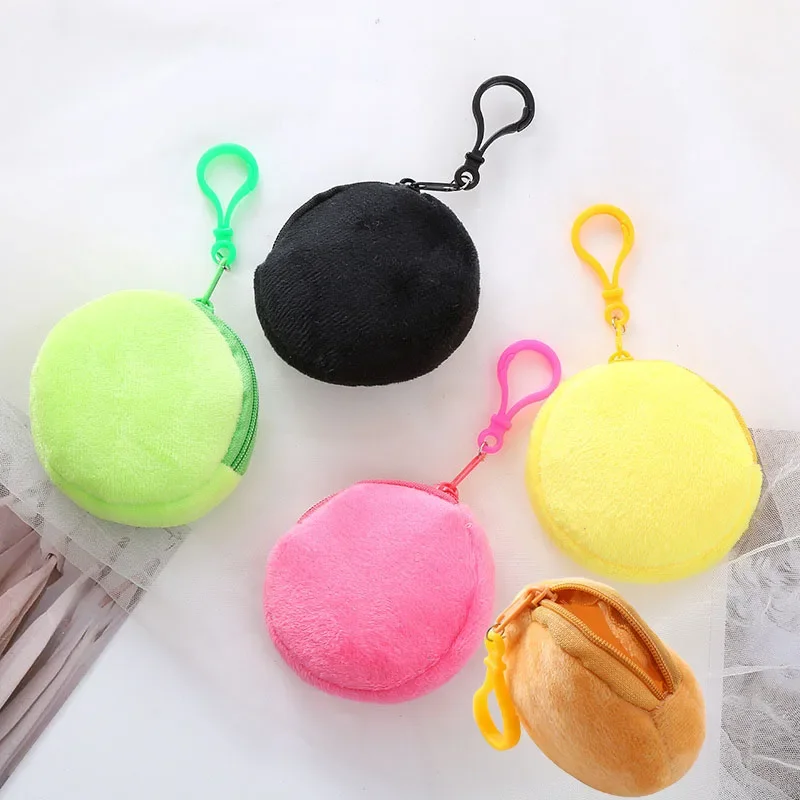 Soft Plush รอบเหรียญกระเป๋ากระเป๋าสตางค์เงินกระเป๋าสตางค์สําหรับเด็ก Kawaii Key หูฟังจัดเก็บกระเป๋าเด็ก Plush กระเป๋า