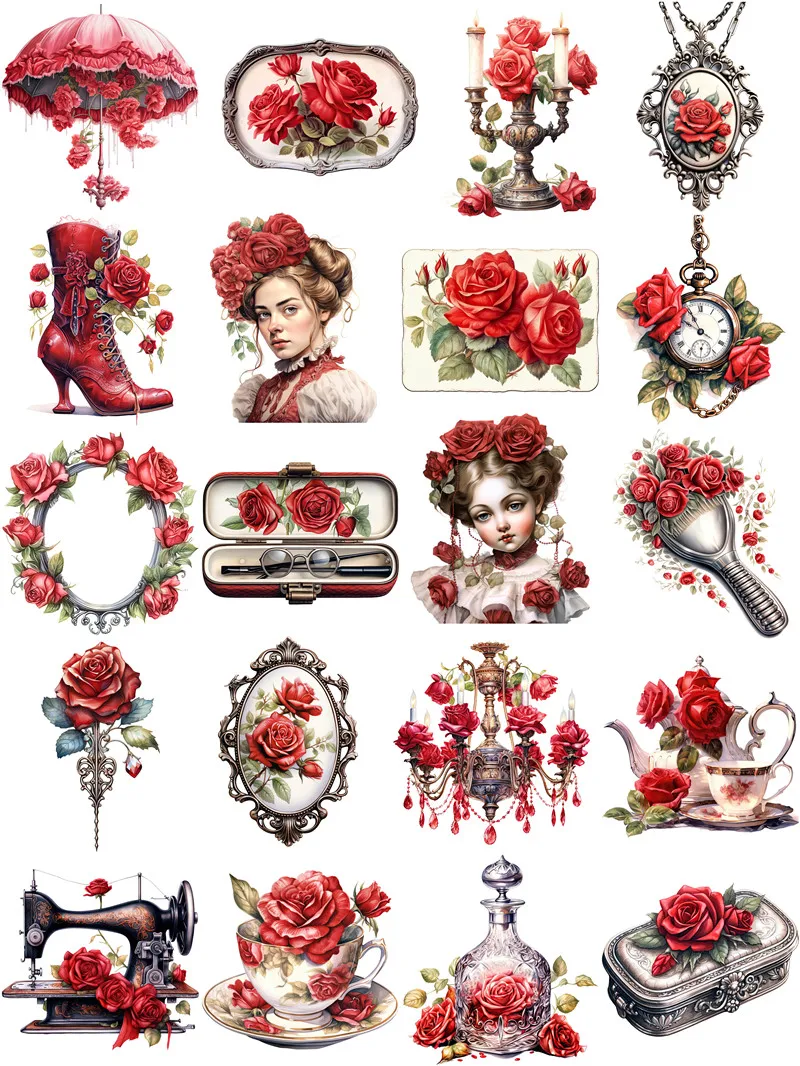 20Pcs/Pack Retro Victorian Era Sticker DIY Craft Scrapbooking Album Junk Journal Decorative Stickers