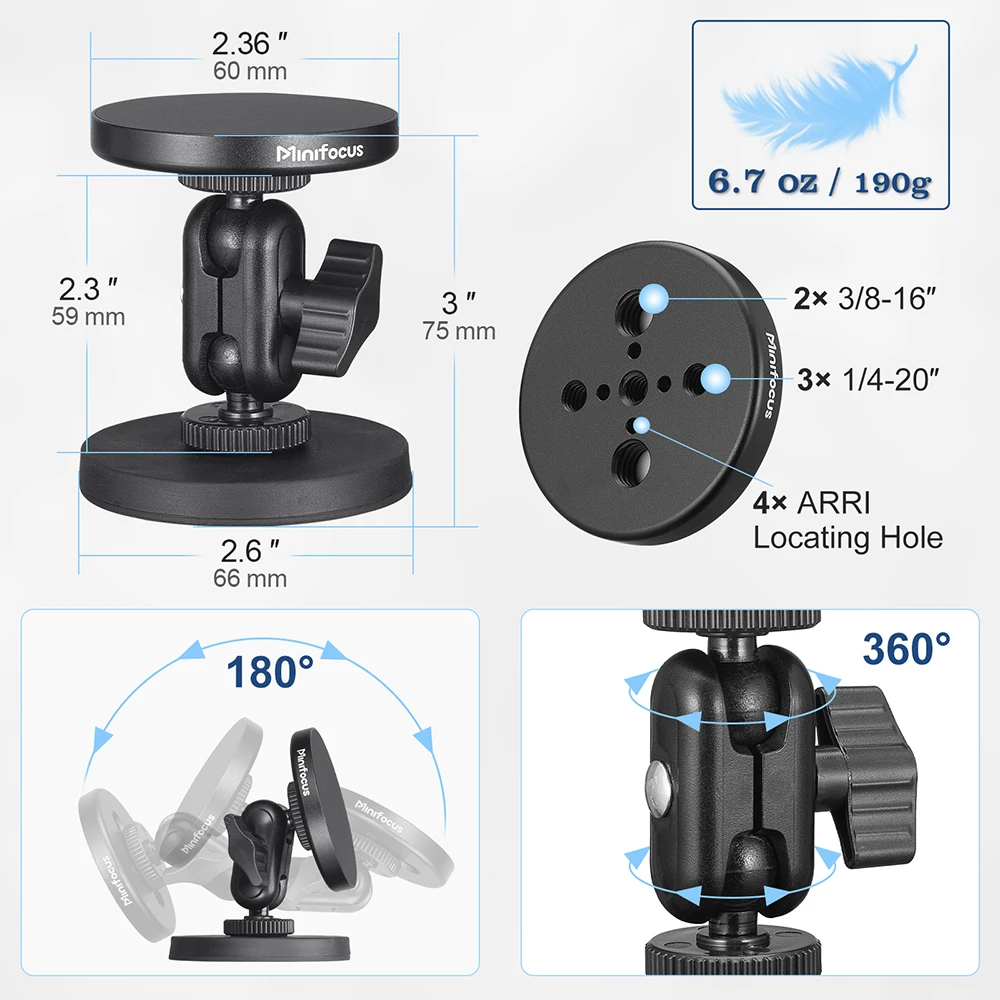 Dual Magnetic Phone Mount Holder with Double Ball Sided Magnet for Gym Record for MagSafe for iPhone & Android Smartphone Stand