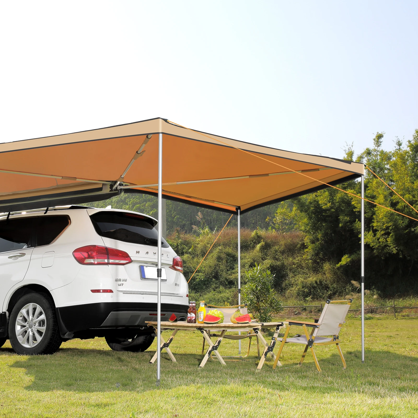 VEVOR Vehicle Awning 270° Height Retractable Car Side Awning UV50+ Car Awning with Waterproof Storage Bag fit Truck SUV Van Car