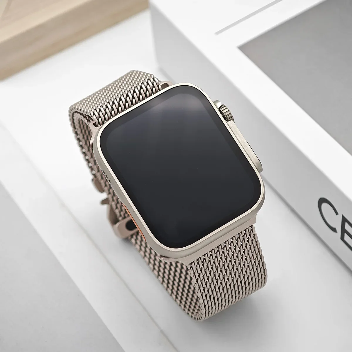 ห่วงสําหรับ Apple Watch Band 44 มม.45 46 มม.41 มม.49 มม.42 มม.40 45 สร้อยข้อมือ Milanese Correa iWatch Series 10 9 7 8 5 6 SE Ultra2