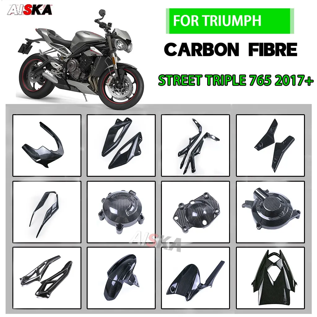 

3K Full Carbon Fiber Motorcycle Accessories Fairing Cowls Kits For Triumph Street Triple 765 R RS 2017 2018 2019 2020 2021 2022