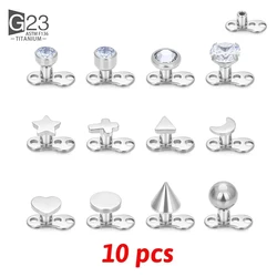 10Pcs F136 Titanium Microdermal Piercing Surface Internally Threaded Gem Ends Dermal Diver Hide Medusa Piercing Body Jewelry