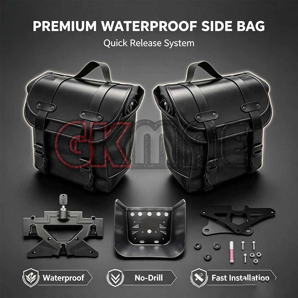 Fit For QJMOTOR SRV 600 SRV600 Flash 600 Modified Side Boxes Quick-release Waterproof Leather Panniers Helmet Bags Travel Bags