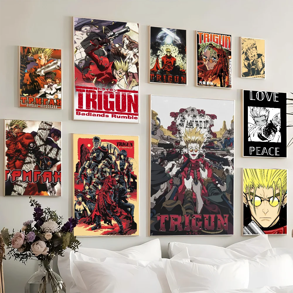 TRIGUN STAMPEDE Anime DIY Sticky Poster Vintage Room Bar Cafe Decor Home Decor