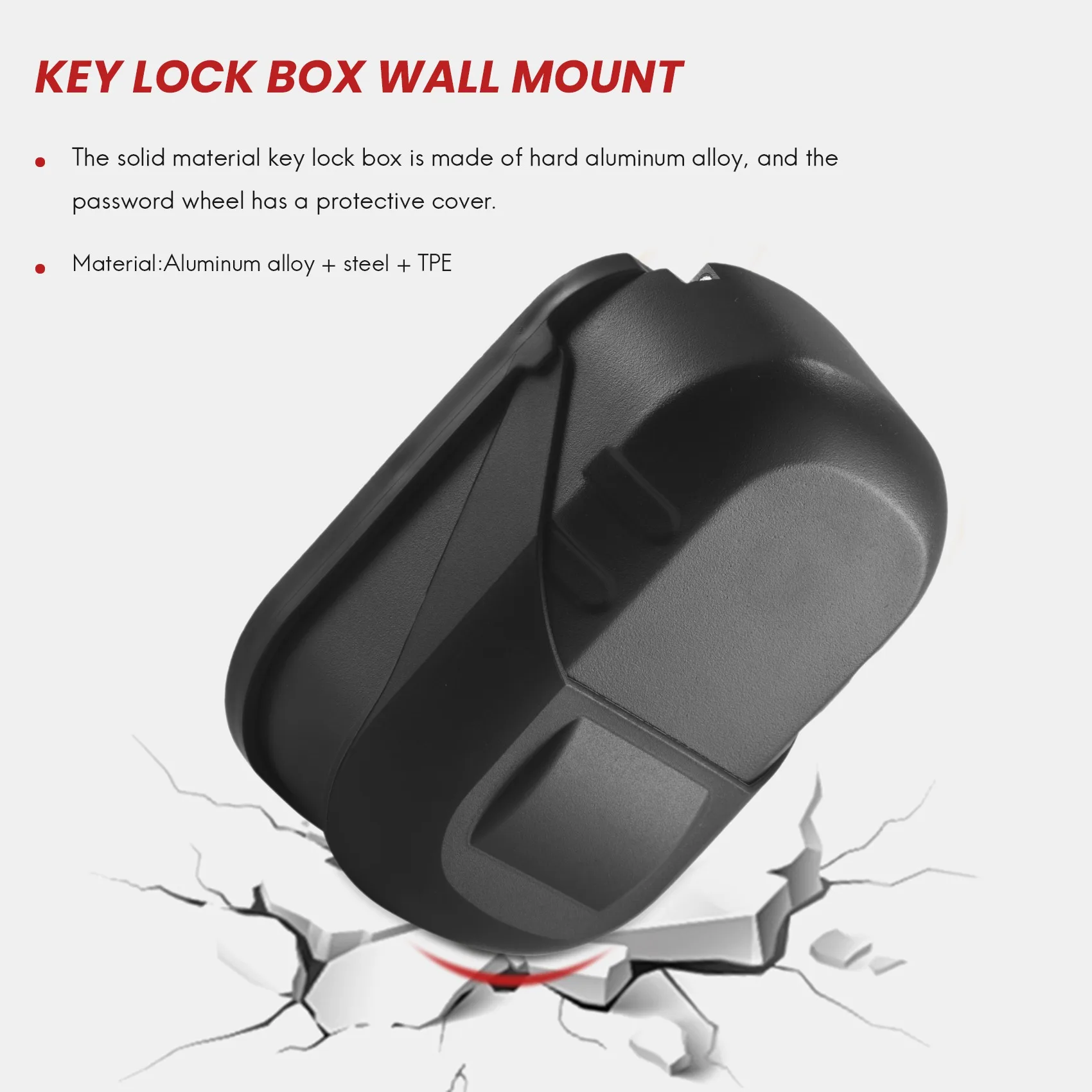 Y19A Key Lock Box Wall Mount 4 Digit Combination Weatherproof Key Storage Lock Box, Large Capacity Security Combo Lockbox