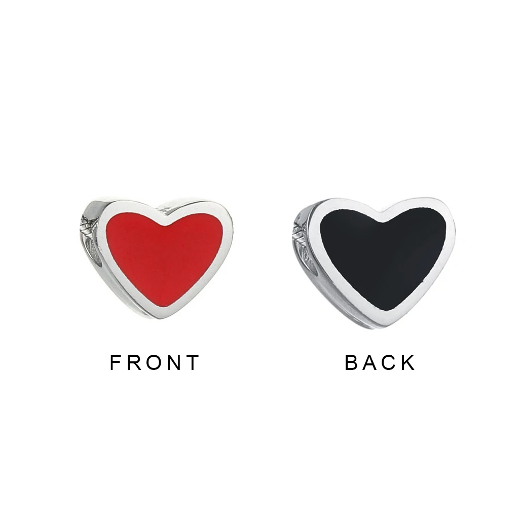 Love Heart Pendant Necklace for Women Trend Aesthetic Front Red Back Black Color Chain Collar Choker Party Jewelry Birthday Gift