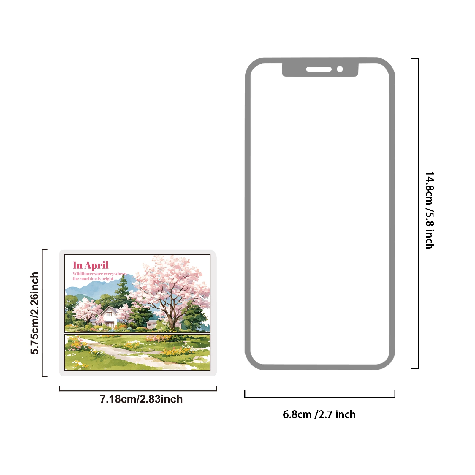 Etori Life Wildflowers Abundant 15Pcs Sakura Nisshinomiya Watercolor Stickers Spring Healing Vibes Journaling Materials for Laptops, Phone Stickers, Suitcases, Photo Albums, Guitars, Scrapbooking Supplies, DIY Crafts, Student Gift Bags, Art Parties, Children's Toy Stickers