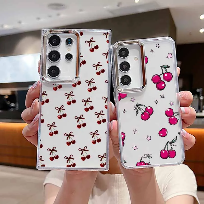 Beautiful Red Cherries For Samsung A73 A72 A71 A70 A57 A56 A55 A54 A53 A52 A36 A35 A34 A33 A32 A31 A26 25 24 23 Funda Phone Case