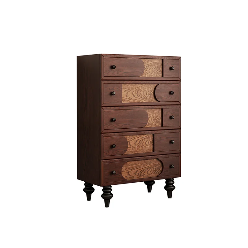 

French solid wood chest, living room storage chest, retro locker against the wall