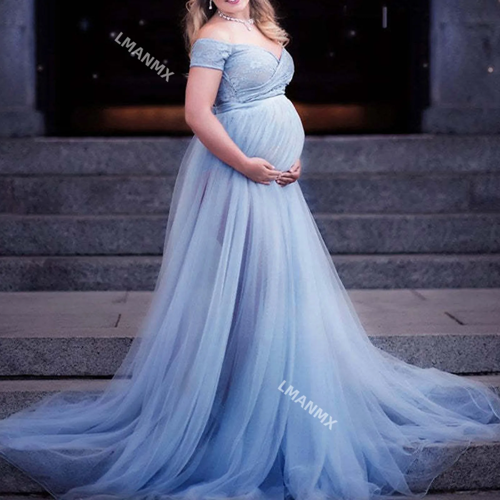 

Maternity Dress Wedding Dresses Clothes Breast Feeding Dress Supplier Elegant Large Swing Lace Maternity Dresses Photoshoot