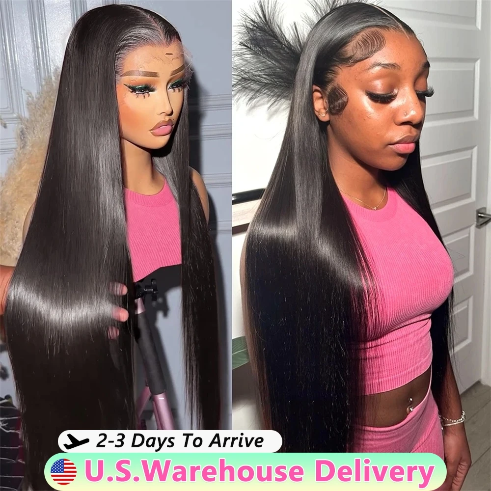 Glueless Wigs Human Hair Ready To Wear Bone Straight Human Hair Wigs 30 Inch Pre Cut 6X4 5X5 Hd Lace Closure Wig 100% Human Hair