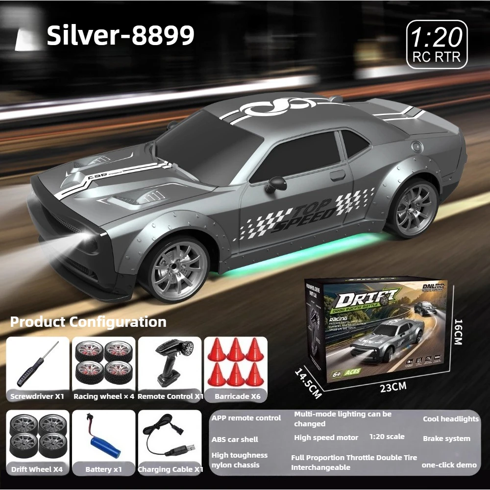 미니 RC카 1/20 4륜구동 고속 모터 드리프트 레이싱 시뮬레이션 조명 풀 프로포션 원격 제어 모델 미니 드리프트 자동차 장난감