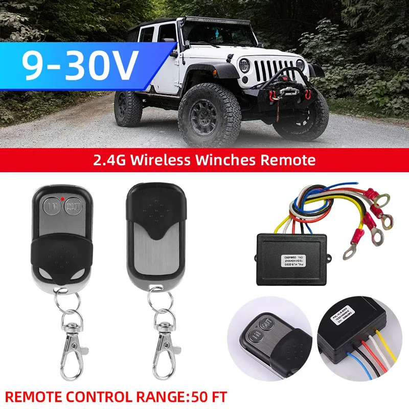 

12V 24V Wireless Winch Remote Switch Universal Receiver Kit for Truck Atv Suv Winch Remote Control System