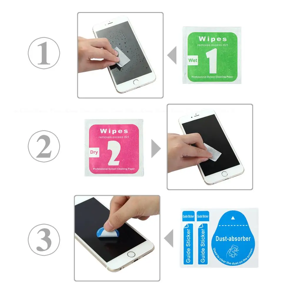 Cloth Dedust Clean Paper Dust Absorber Wipes Screen Guide Sticker Wet Dry For iPhone Android Phone Mobile Phone Tempered Glass