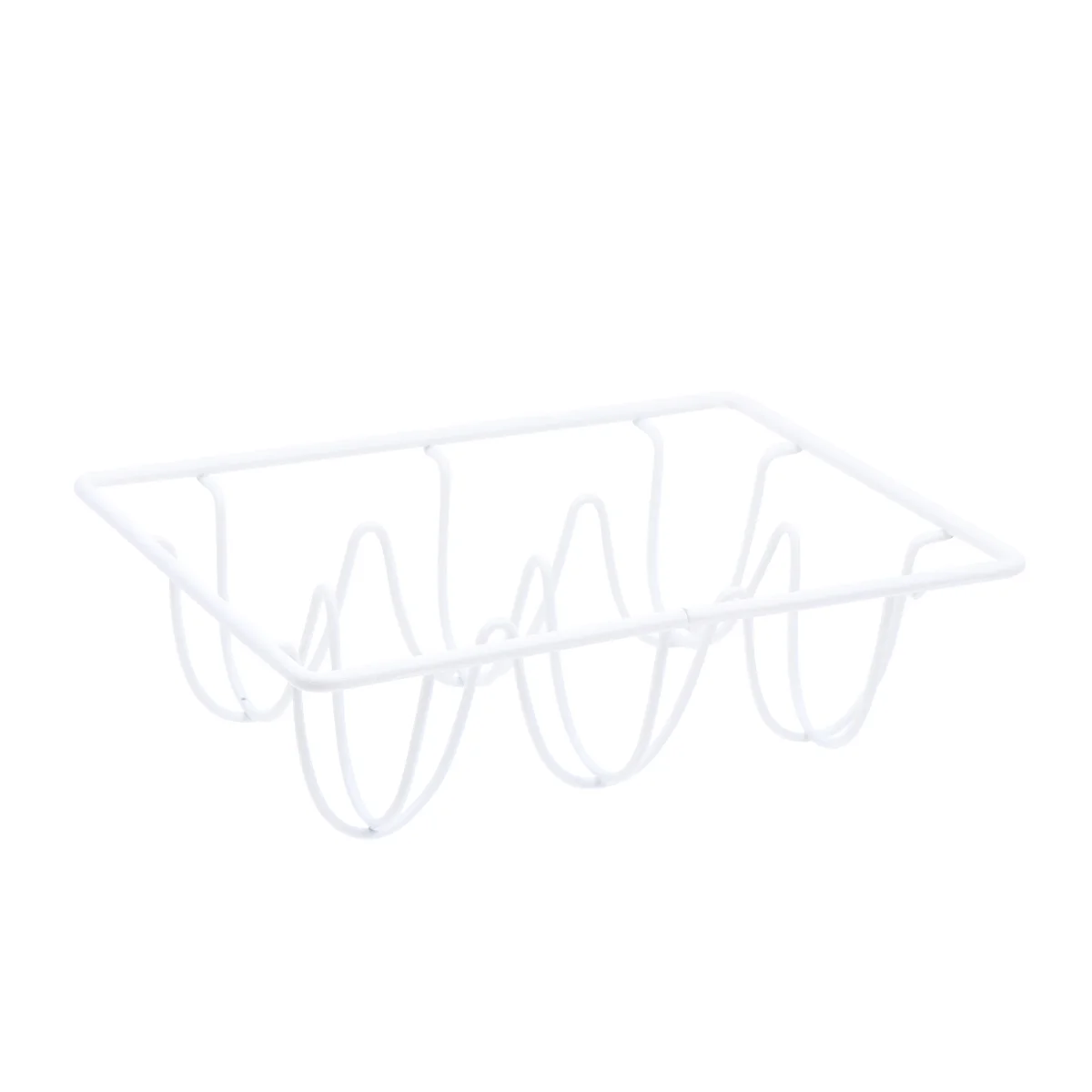 

Egg Storage Rack White Metal Wire Holder for Kitchen Countertop Refrigerator Easy Access Egg Organizer Space Saver