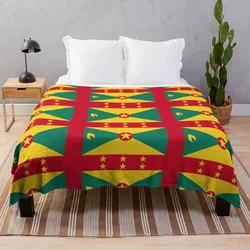 Grenada flag Throw Blanket Winter beds Single Thermals For Travel Retros Blankets