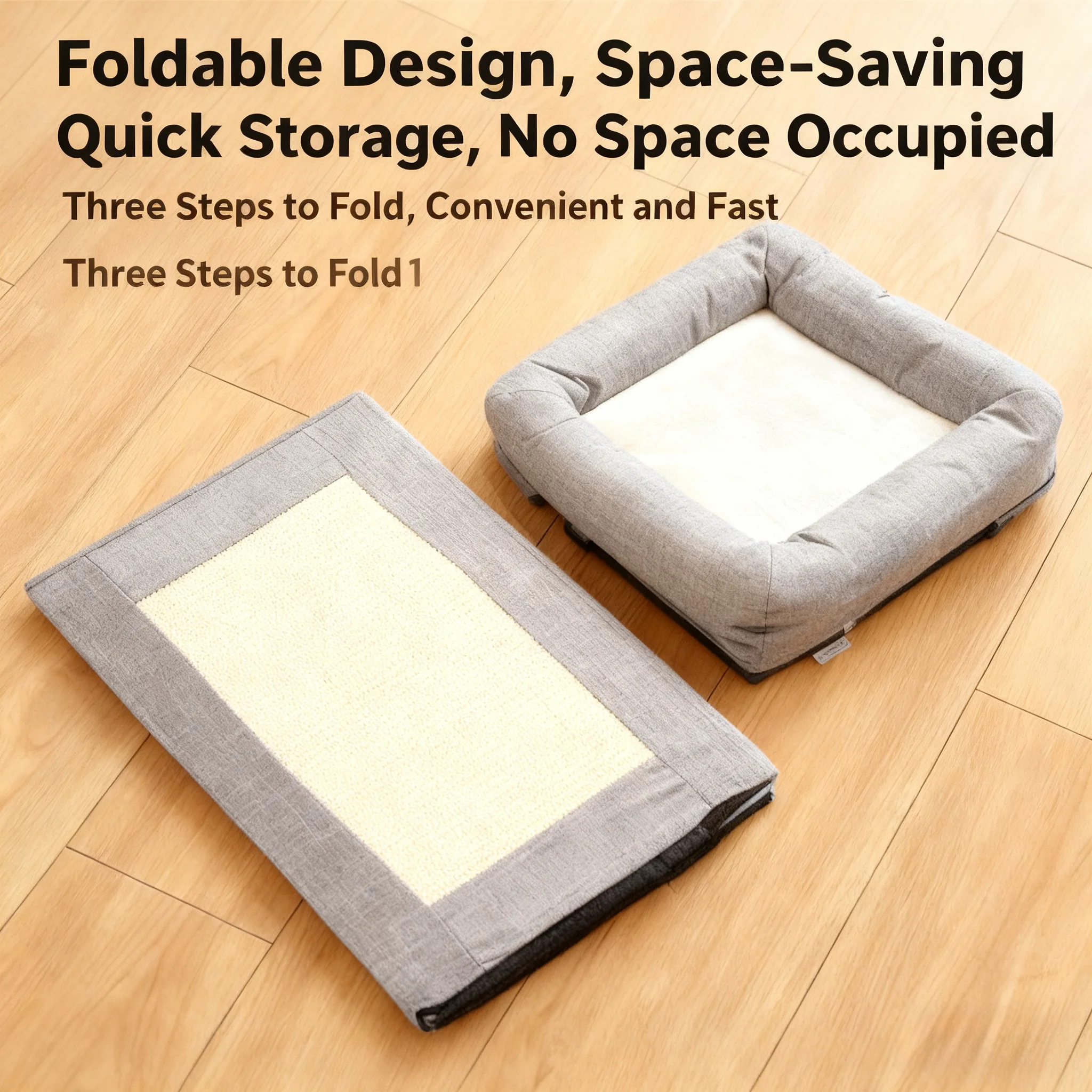 سرير قطط بيت قطط كهف وبرج قابل للطي داخلي 3 طبقات مع لوح عمود خدش قابل للمخالب منفصل إلى 2 سرير مكعب كبير للقطط #5