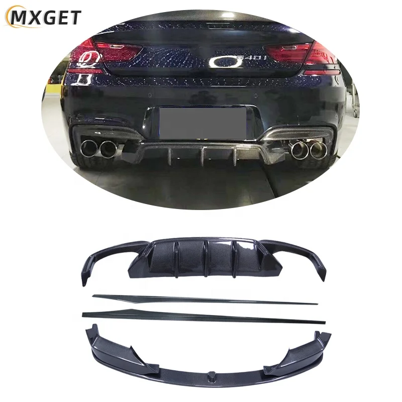 M6 Carbon Fiber body kits  For  F06 F12 F13 M Tech front lip Rear Diffuser Side skirts 2012-2016