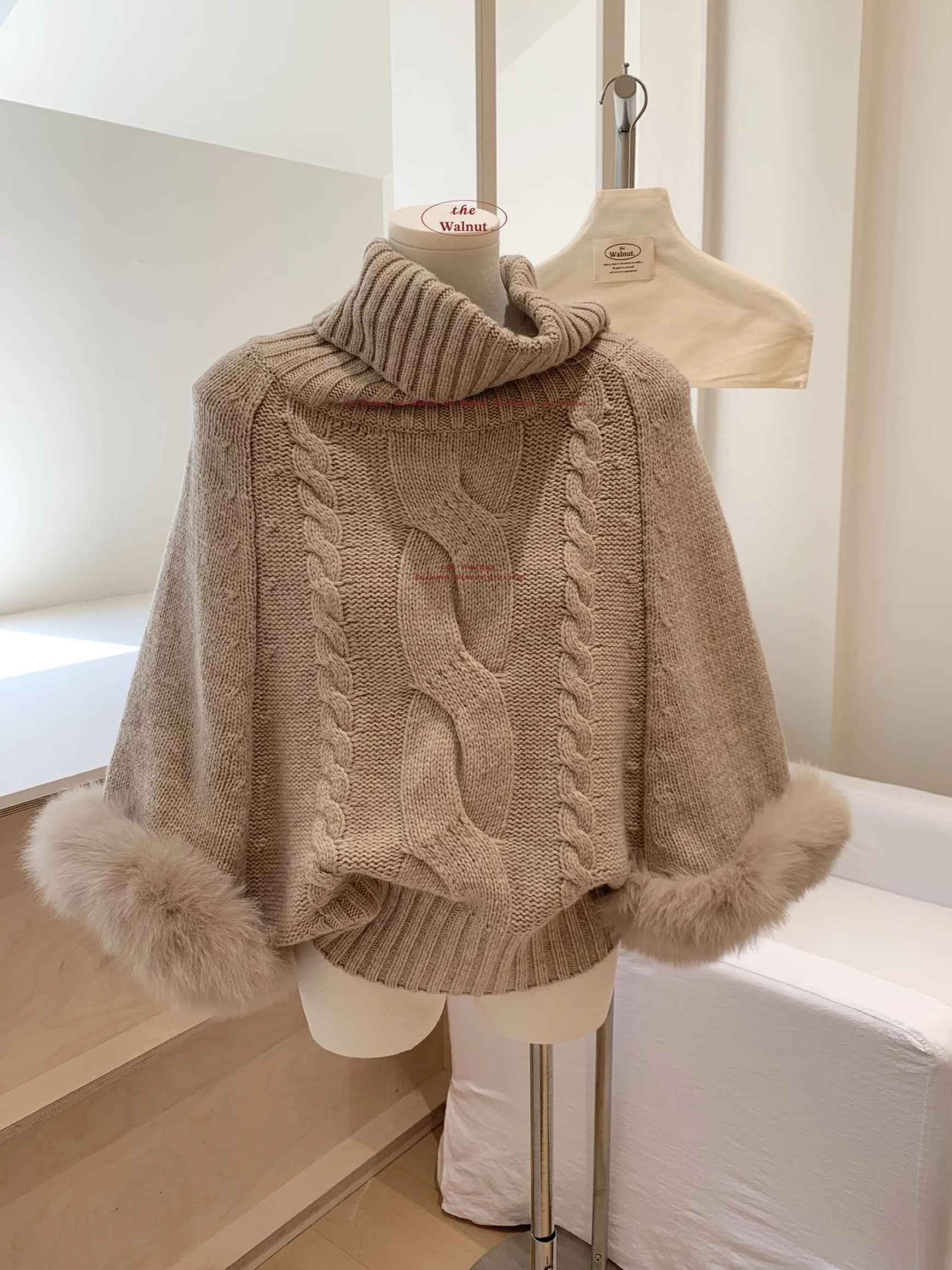Women's High Collar Twist Knit Sweater Fashionable Commute Style Pure Color Knitted Top Warm Long Sleeve Regular Fit Winter N...